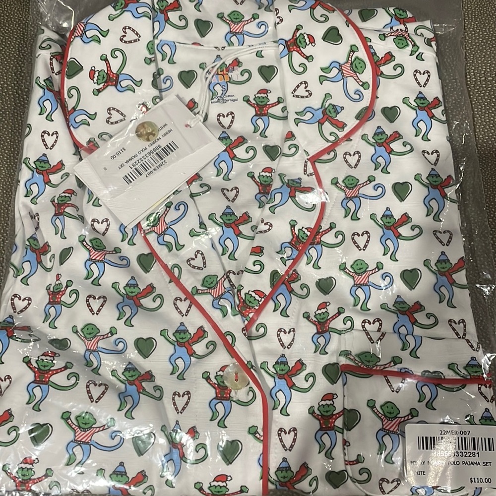 Roller Rabbit Merry Monkey Polo Pajama Set NWT Size Women’s Small